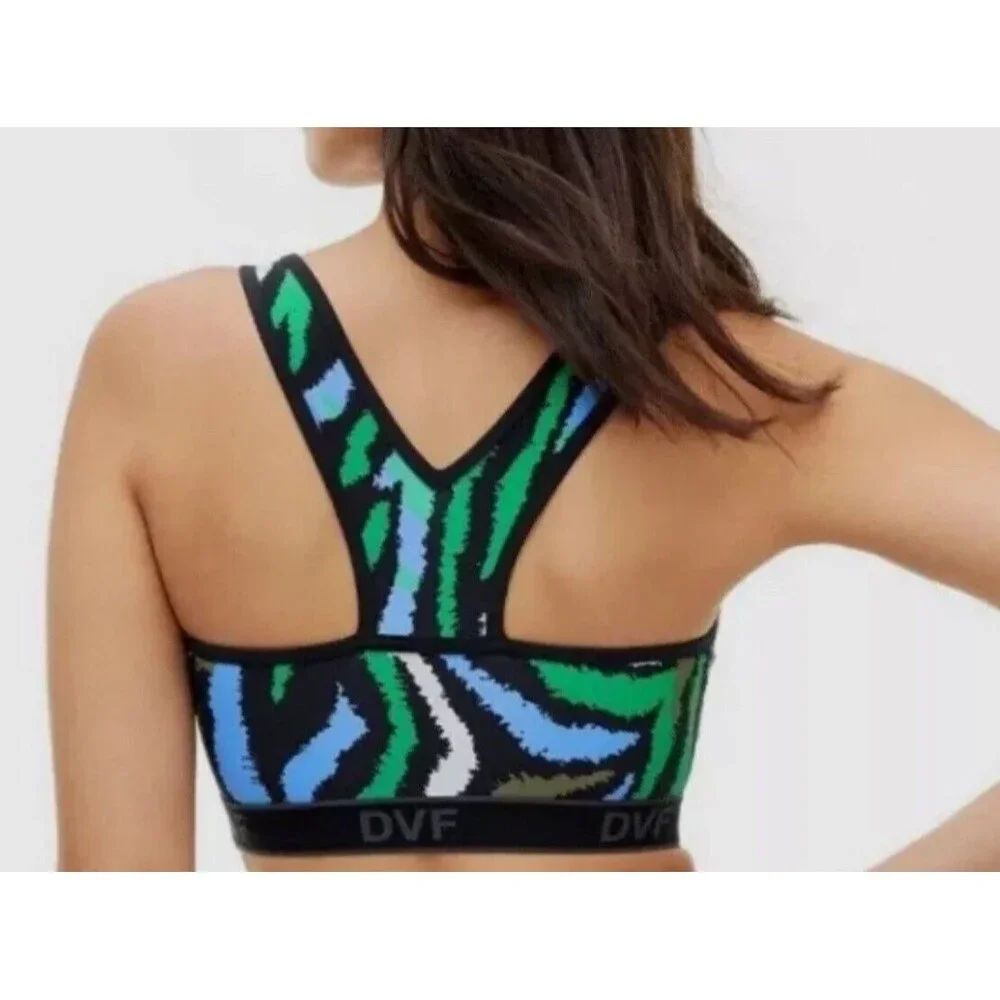 Diane Von Furstenberg For Target Racerback Disco Zebra Sports Bra XXS NWT - Picture 2 of 7